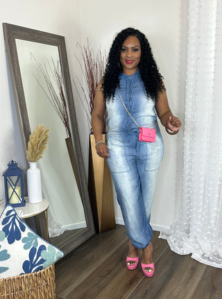 Bria chambray jumpsuit