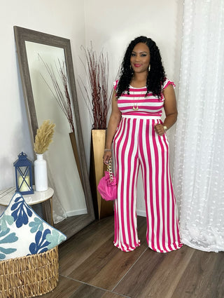 Lux striped jumpsuit