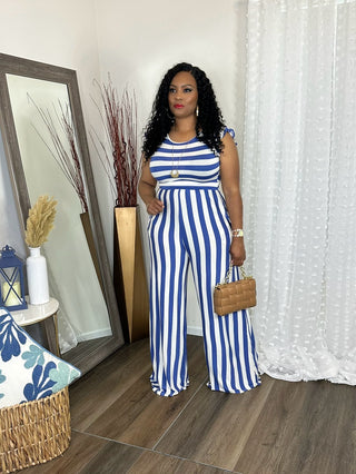 Lux striped jumpsuit